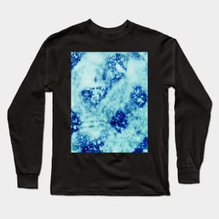 Tale and deep blue abstract bleach art Long Sleeve T-Shirt